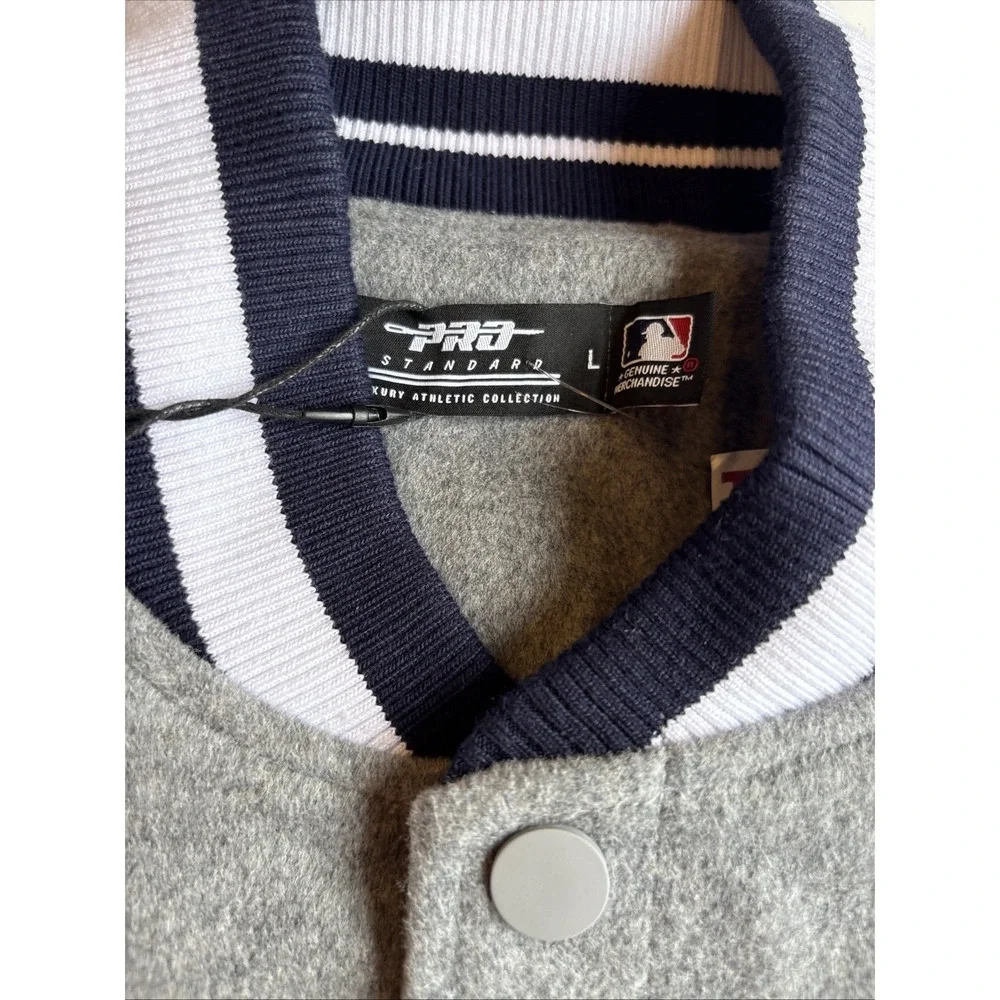 MLB Detroit Tigers Retro Classic Men's Rib Grey Wool Varsity Jacket Sz LARGE NWT